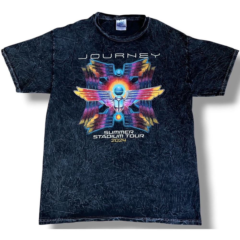 Journey Summer Stadium Tour 2024 Mineral Wash Graphic T-Shirt Mens Medium